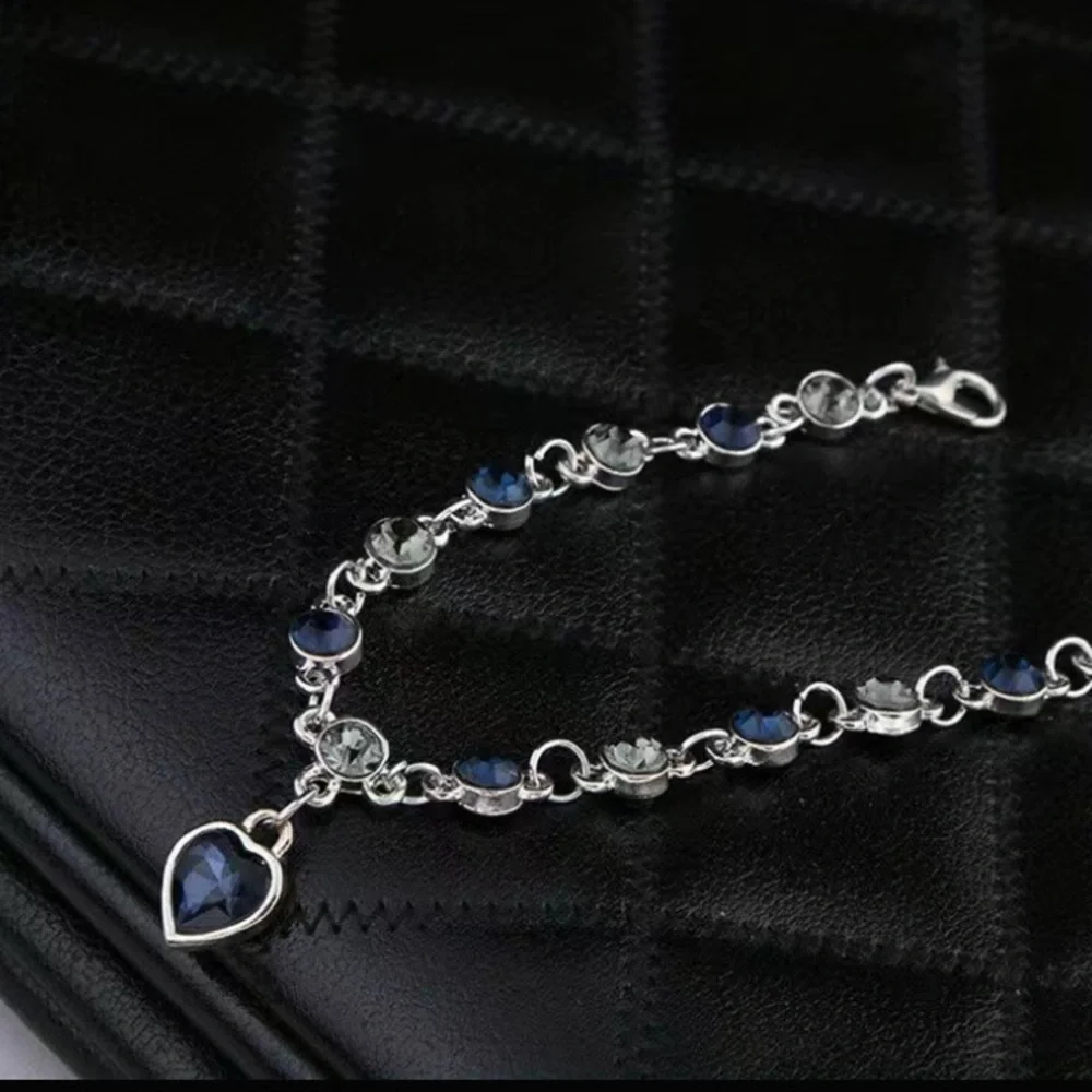 Blue Sapphire Heart Bracelet